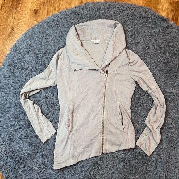 Helmut Lang Villous Asymmetrical Stretch Knit Jacket Grey Size M - Picture 2 of 6